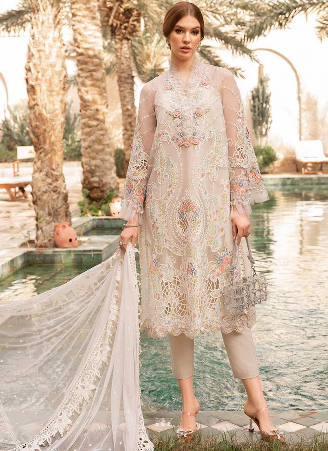 Heavy Cotton Beige Traditional Wear Embroidery Work Pakistani Suit